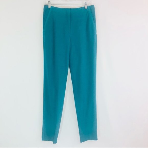 Magaschoni Pants - Magaschoni Wool Blend Silk Trim Tuxedo Dress Trouser in Absinthe (Teal), Size 4